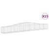 vidaXL Габионни кошници арка 15 бр 400x50x40/60 см поцинковано желязо
