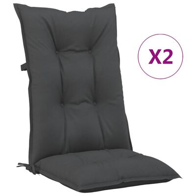 vidaXL Възглавници за градински столове 2 бр антрацит 120x50x7 см плат