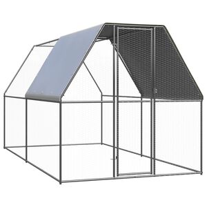 vidaXL Птичарник на открито, 2x4x2 м, поцинкована стомана