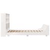 vidaXL Рамка за легло без матрак, бял, 160x200 см, бор масив
