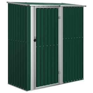 vidaXL Градинска барака, зелена, 180,5x97x209,5 см, поцинкована стомана