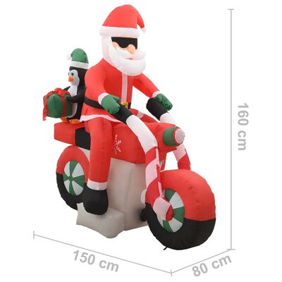 vidaXL Надуваем Дядо Коледа на мотор, LED, IP44, 160 см