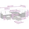 vidaXL Градински Софа Комплект с възглавница 9 pcs Черно Полиратан