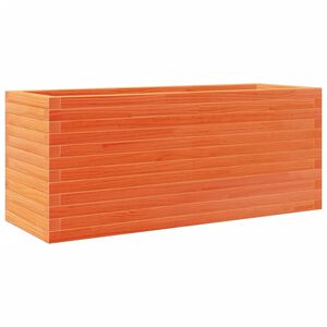 vidaXL Градинска кашпа, восъчнокафяв, 110x40x45,5см борово дърво масив