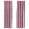 vidaXL Пердета С завеси 2 pcs Тъмно розово 140 x 225 cm Кадифе