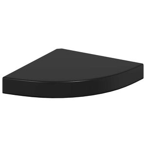 323889 vidaXL Floating Corner Shelf High Gloss Black 25x25x3,8 cm MDF