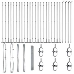 vidaXL Стълб за ограда. Сребристо