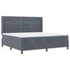 vidaXL Легло с пружинирана основа Тъмен сив 200 x 200 cm Кадифе