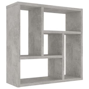 vidaXL Стенен рафт, бетонно сив, 45,1x16x45,1 см, инженерно дърво