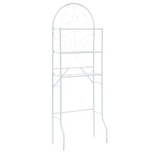 vidaXL Свободностоящ стелаж за баня, бял, 60x33x174 см