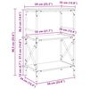 vidaXL Библиотека 3 рафта опушен дъб 59x35x90,5 см инженерно дърво