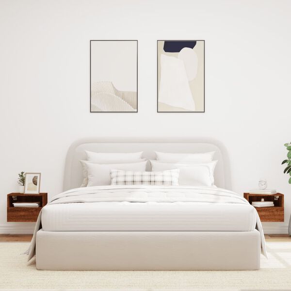 vidaXL Стенни ТВ шкафове 2 бр кафяв дъб 40x30x30 см инженерно дърво