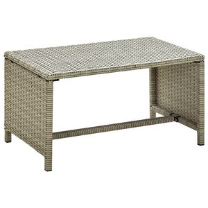 vidaXL Кафе маса, бежова, 70x40x38 см, полиратан