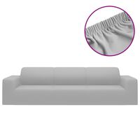 vidaXL Разтеглив калъф за 4-местен диван, сив, полиестерно жарсе