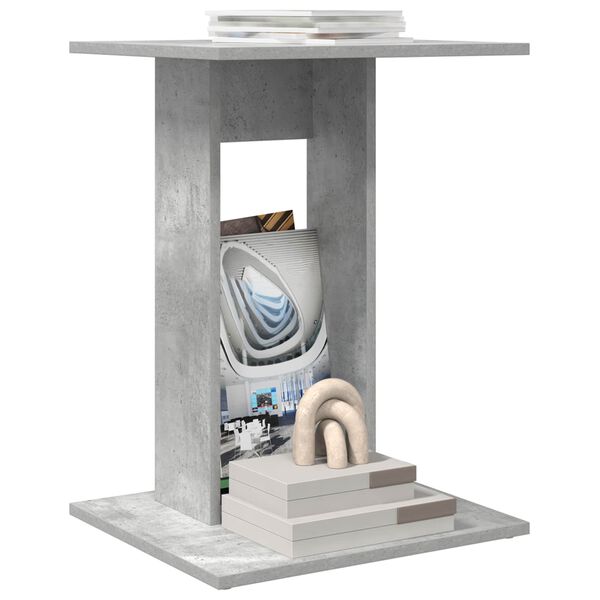 vidaXL Странична маса Циментено сиво 45 x 40 x 62,5 см Инженерно дърво