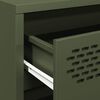 vidaXL Бюфет, маслиненозелен, 68x39x58,5 см, студеновалцувана стомана