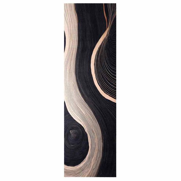 vidaXL Килим за кухня Черно 150 x 45 см Кадифе