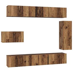 vidaXL Комплект ТВ шкаф 8 бр. 30,5 x 30 x 90 см Старо дърво
