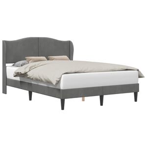 vidaXL Рамка за легло с таблото Тъмносиво 160 x 200 cm Кадифе