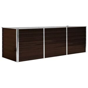 vidaXL Градинска висока леха кафява 240x80x77 см поцинкована стомана