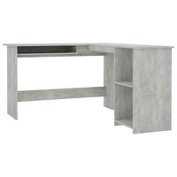 vidaXL Г-образно ъглово бюро, бетонно сиво, 120x140x75 см, ПДЧ