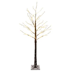 vidaXL Заснежена коледна елха с LED светлини Кафяво 22 x 22 x 150 см
