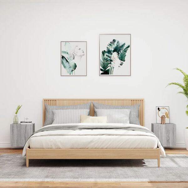 vidaXL Стенни ТВ шкафове 2 бр сив сонома 40,5x30x40 см инженерно дърво