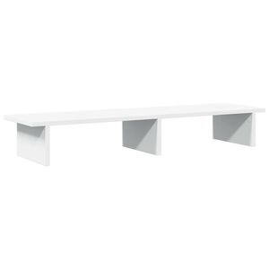 vidaXL Поставка за монитор, бяла, 100x27x15 см, инженерно дърво