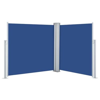 vidaXL Прибираща се странична тента, синя, 120x600 см