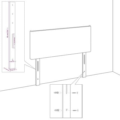 vidaXL Горна табла за легло с уши, розова, 203x16x118/128 см, кадифе