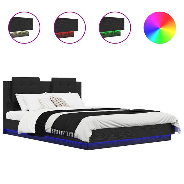 vidaXL Леглова рамка с табла Дъб 140 x 200 cm Инженерно дърво