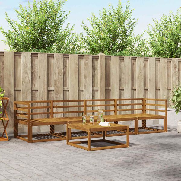 vidaXL Комплект дивани за открито 5 pcs Естествен