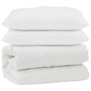 vidaXL Завивка с възглавница 3 pcs Бяло Микрофибър