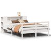vidaXL Легло с етажерка за книги, без матрак, 150x200 см, бор масив