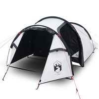 vidaXL Къмпинг палатка за 2 души бяла затъмняващ плат водоустойчива