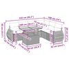 vidaXL Градински диван с възглавници, 7 части, бежов полиратан