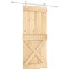 vidaXL Преплъзваща се врата Естествено и бяло 90 x 210 cm