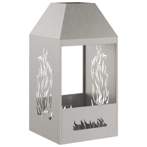 vidaXL Огнище Кафяво 50 x 50 x 100 cm Стомана