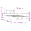 vidaXL Метална рамка за легло с горна и долна табла, бяла, 107x203 см