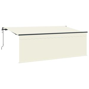 vidaXL Сгъваем навес Крем 350 x 200 cm Полиестер и алуминий