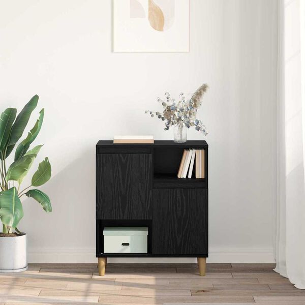 vidaXL Служебен шкаф Черен дъб 35 x 60 x 70 см Инженерно дърво