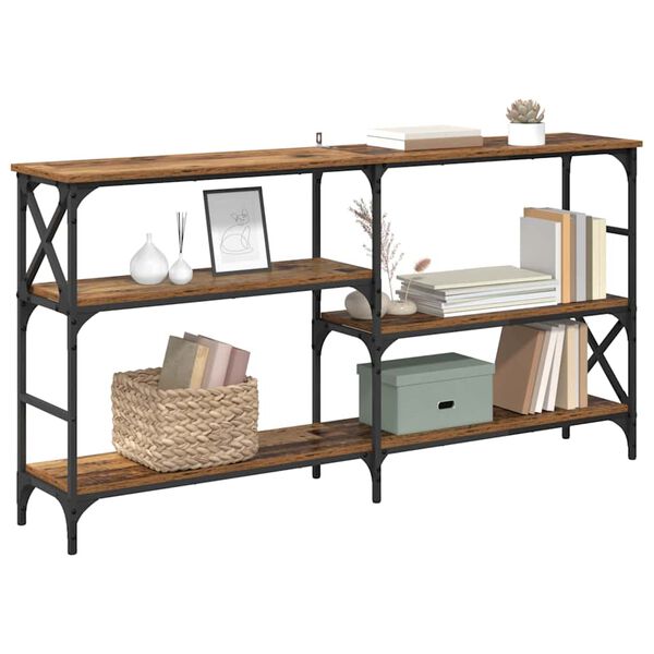 vidaXL Конзолна маса Старо дърво 150 x 29 x 76,5 см Инженерно дърво