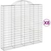 vidaXL Габионни кошници арка 8 бр 200x50x180/200 см поцинковано желязо
