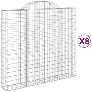 vidaXL Габионни кошници арка 8 бр 200x50x180/200 см поцинковано желязо
