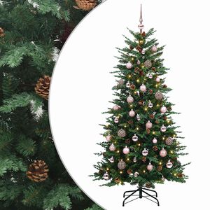 vidaXL Изкуствено коледно дърво с хингед 150 см 150 LED светодиода