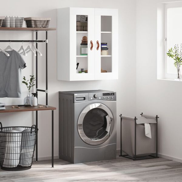 vidaXL Стенен шкаф бял 69,5x34x90 см