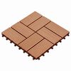 vidaXL Плочка за decking 11 бр. Тик 30 x 30 cm WPC