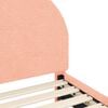 vidaXL Легло за малко с главна дъска Розово 70 x 140 cm Вълнена тъкан
