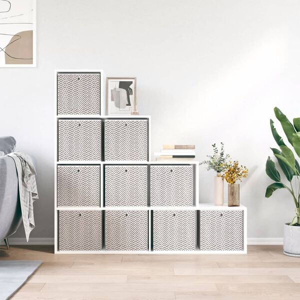 vidaXL Сгъваеми кутии за съхранение 10 бр кафяви 32x32x32 см текстил