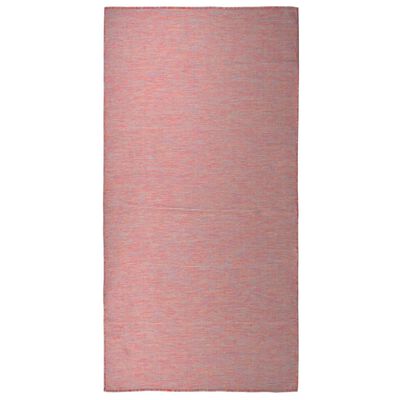 vidaXL Градински плоскотъкан килим, 100x200 см, червен